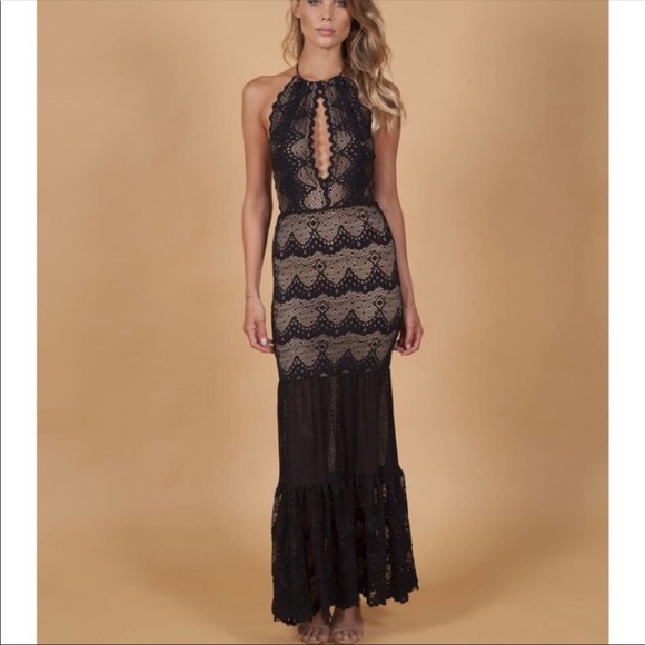 Nightcap Dresses & Skirts - NWT Nightcap Belle Nuit Maxi Gown Lace Black Sml